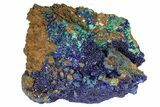Sparkling Azurite Crystals with Malachite - Laos #179670-3